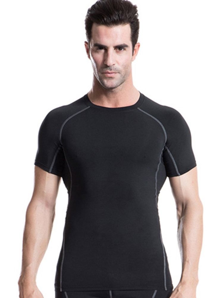 Herren Anti-schweiß Polyester Kurzarm Sporttops