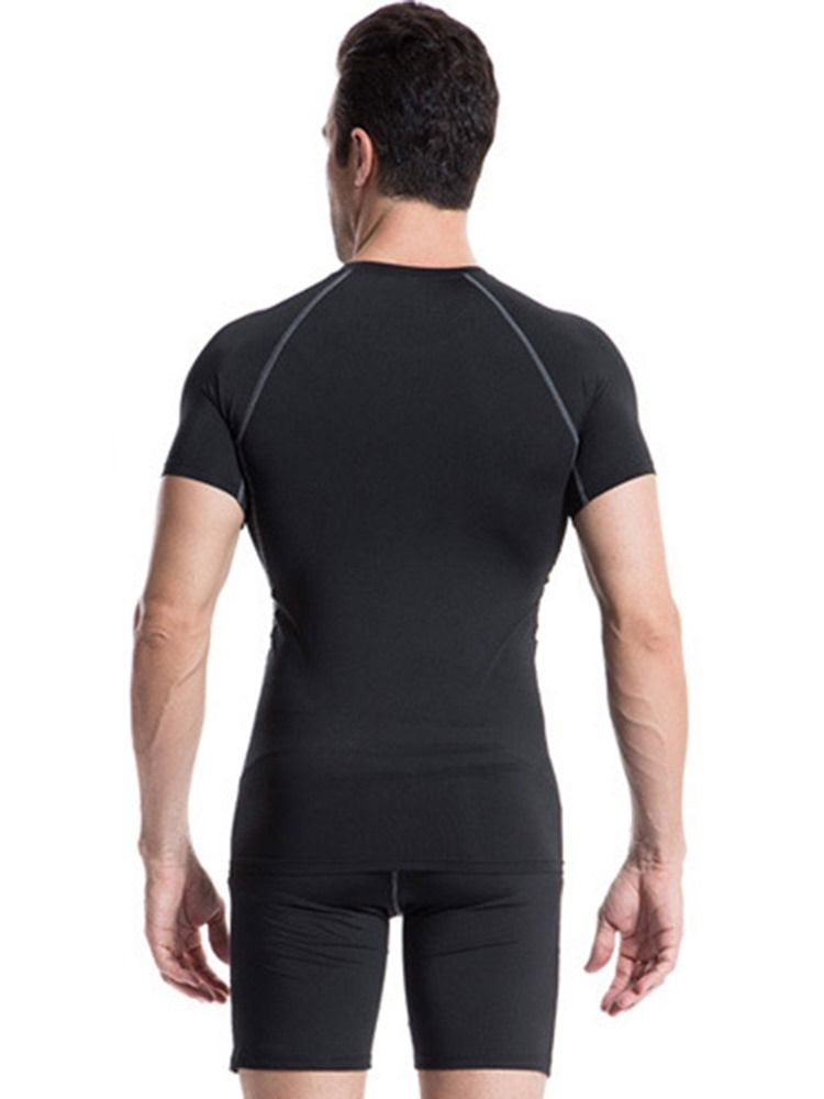 Herren Anti-schweiß Polyester Kurzarm Sporttops