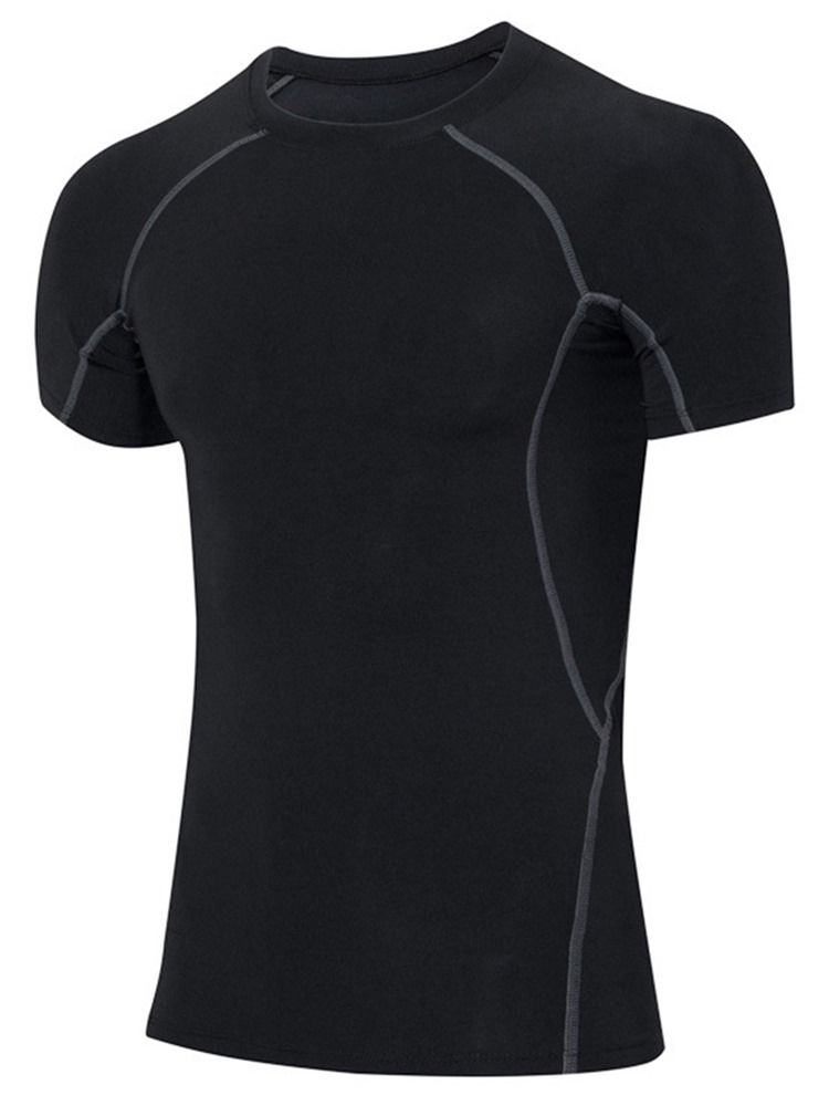 Herren Anti-schweiß Polyester Kurzarm Sporttops