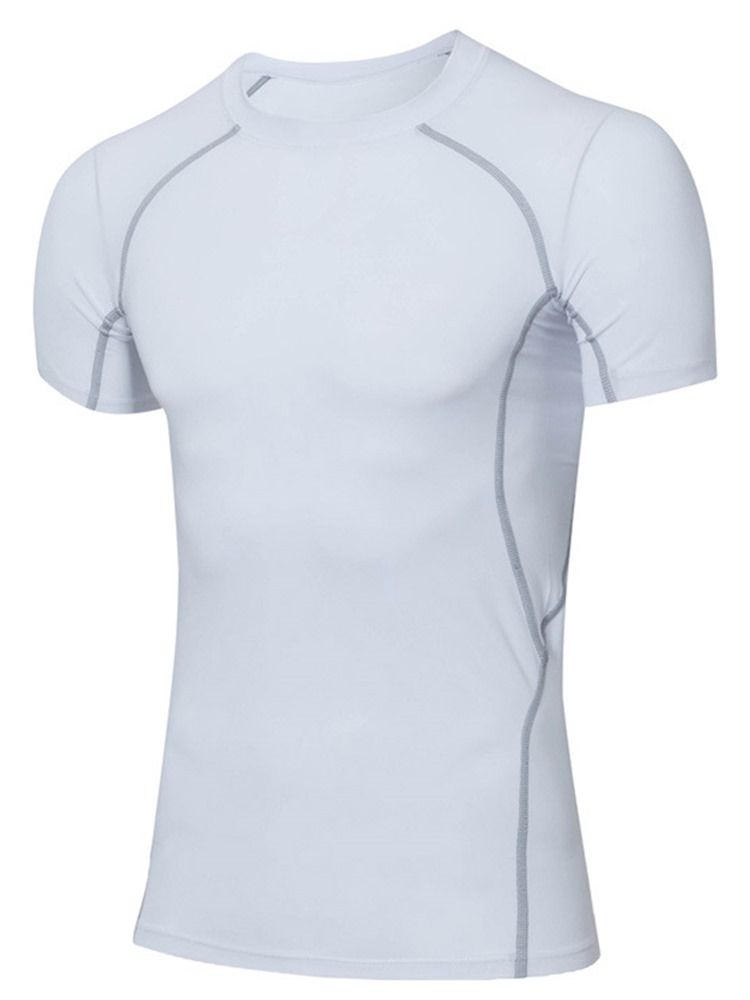 Herren Anti-schweiß Polyester Kurzarm Sporttops