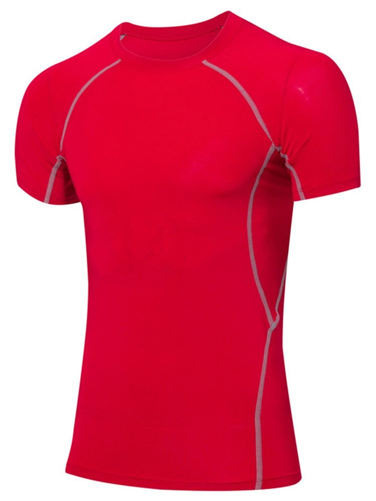 Herren Anti-schweiß Polyester Kurzarm Sporttops