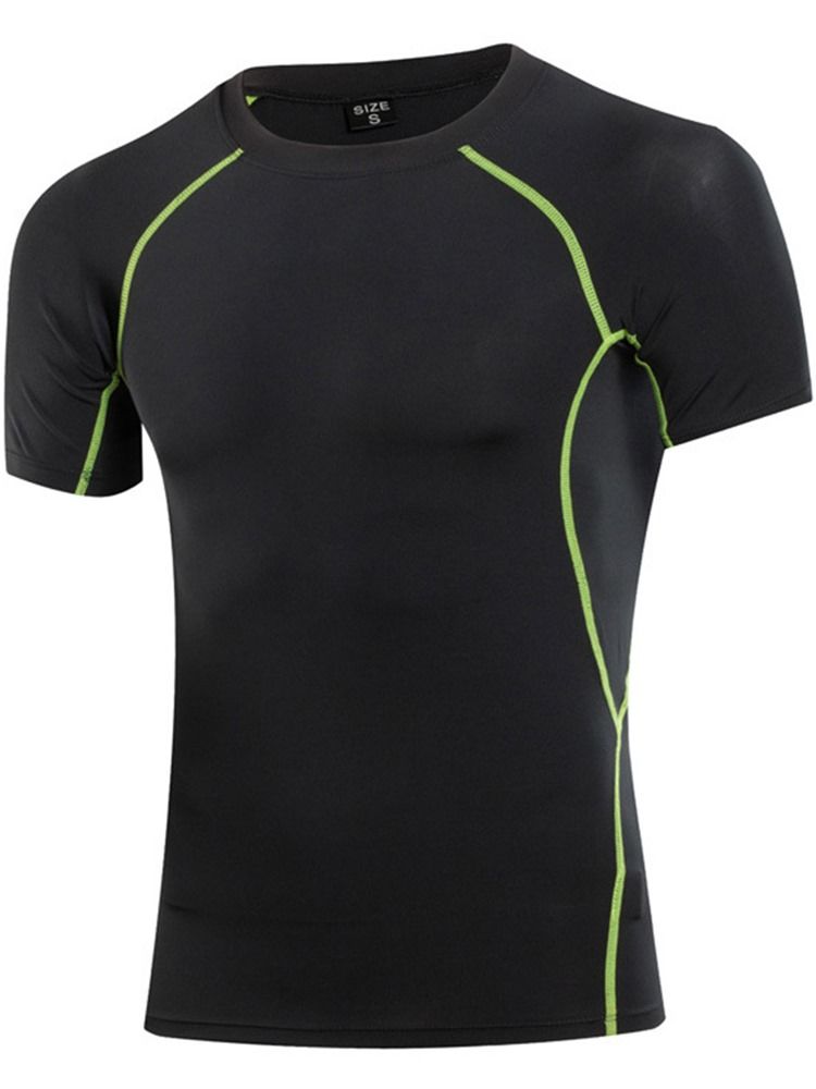 Herren Anti-schweiß Polyester Kurzarm Sporttops