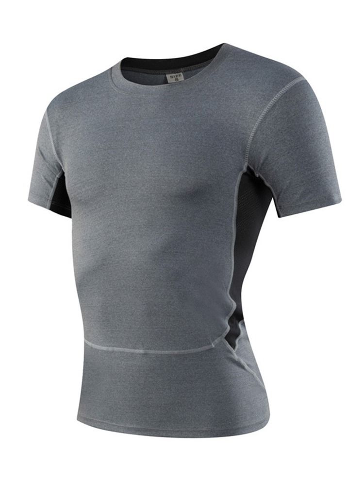 Herren Anti-sweat Color Block Laufoberteile Mit Kurzen Ärmeln