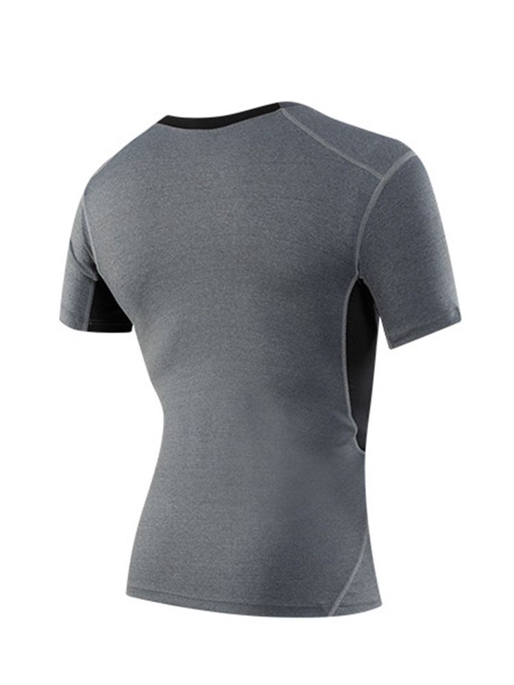 Herren Anti-sweat Color Block Laufoberteile Mit Kurzen Ärmeln