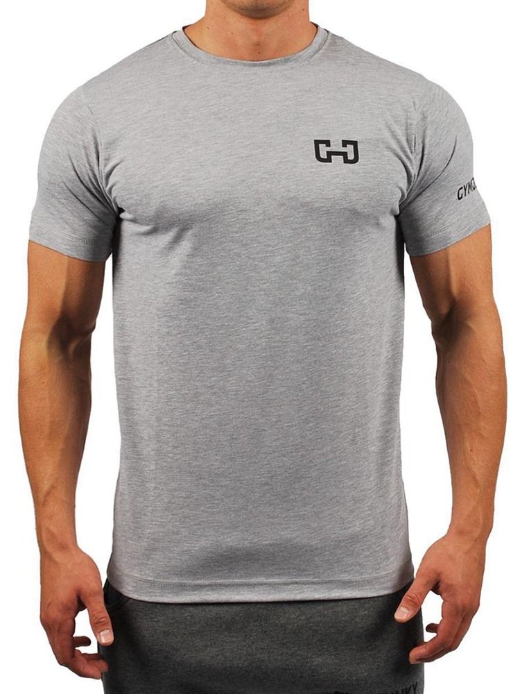 Herren-fitness-sport-t-shirt Mit Farbblock-print Kurzarm-pullover