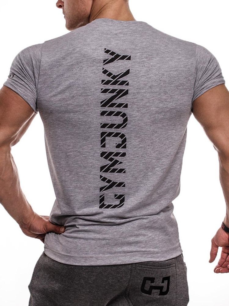 Herren-fitness-sport-t-shirt Mit Farbblock-print Kurzarm-pullover