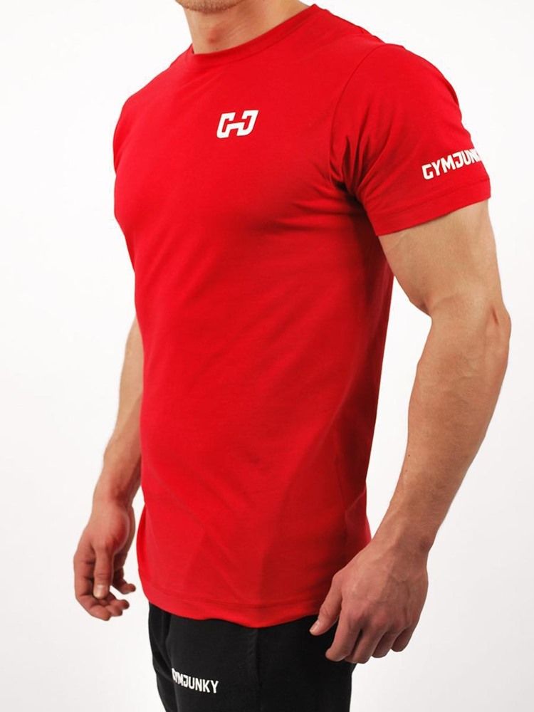 Herren-fitness-sport-t-shirt Mit Farbblock-print Kurzarm-pullover