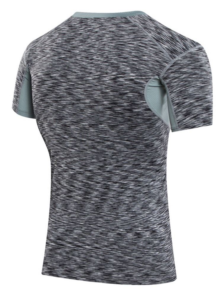 Herren-print Color Block Quick Dry Kurzarm-sportoberteile