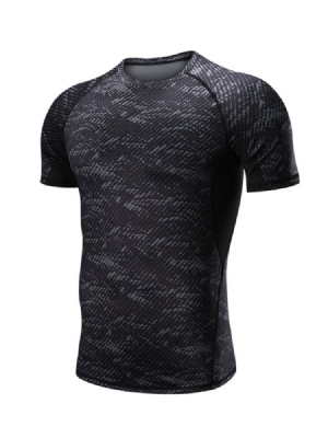 Herren Print Kurzarm Sportoberteile