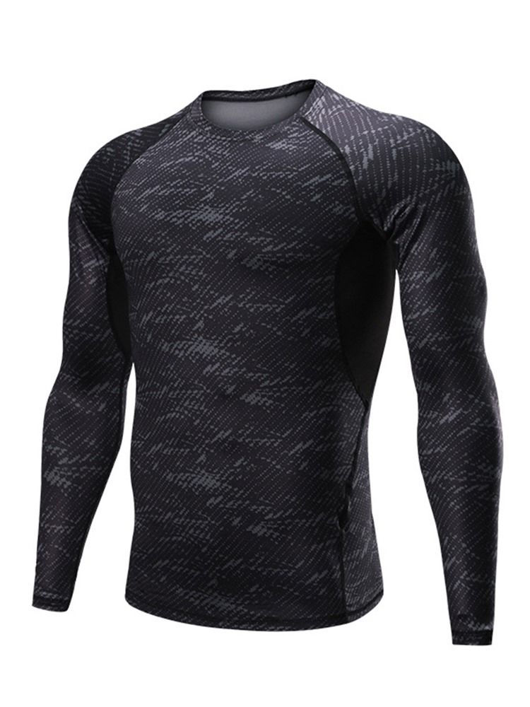 Herren Print Kurzarm Sportoberteile