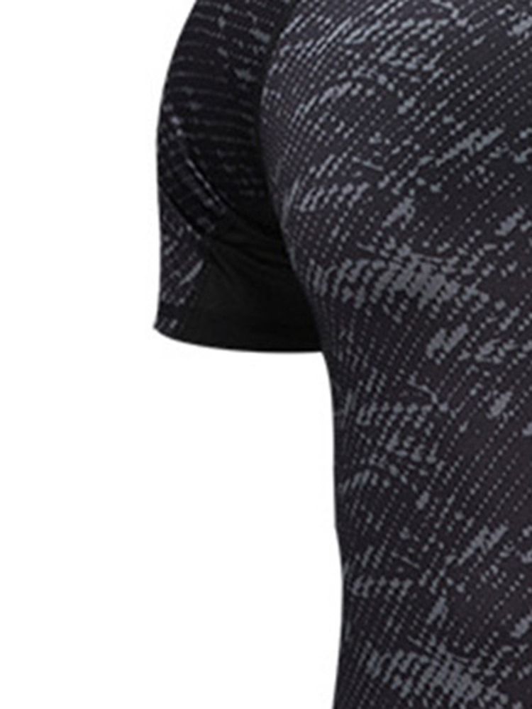 Herren Print Kurzarm Sportoberteile