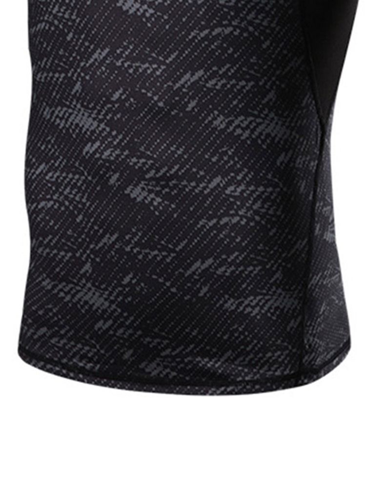 Herren Print Kurzarm Sportoberteile