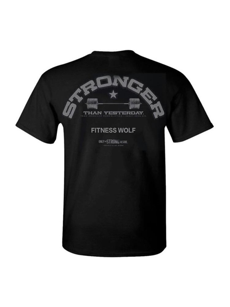 Herren Pullover Gym Sport T-shirt Mit Buchstabendruck