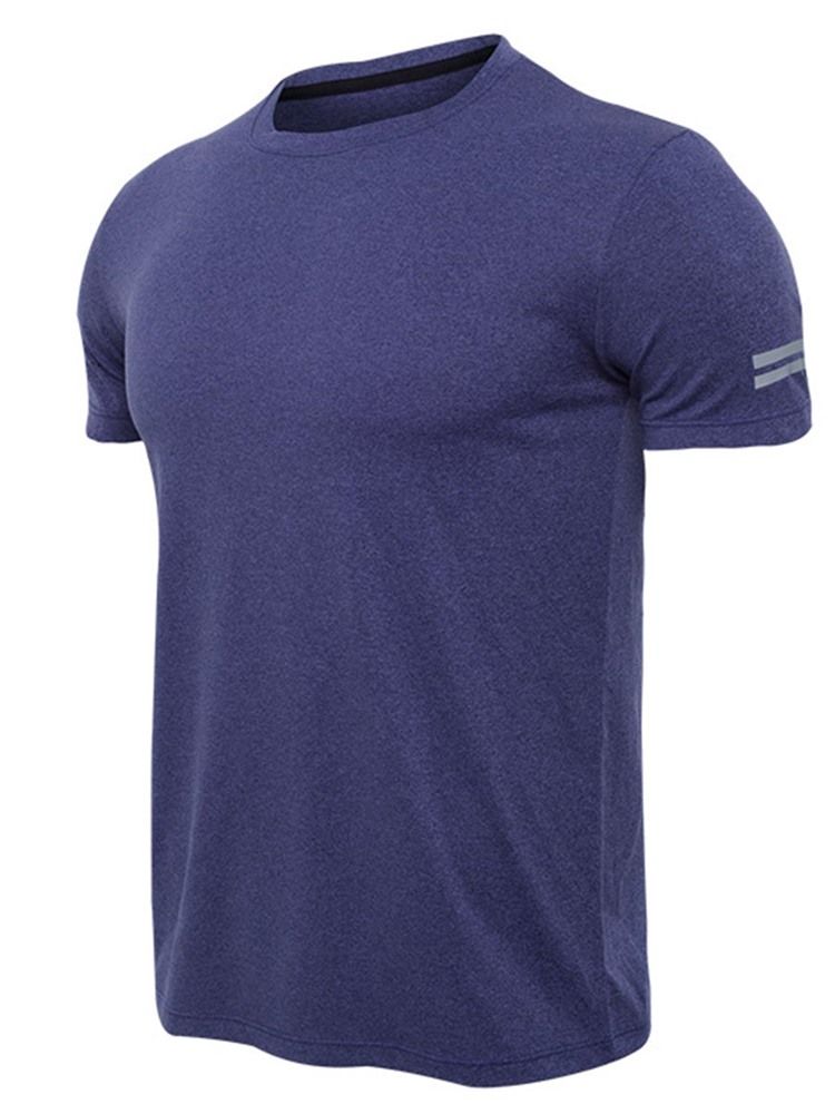 Herren Solid Quick Dry Kurzarm Gym Sport T-shirt