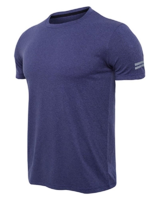 Herren Solid Quick Dry Kurzarm Gym Sport T-shirt