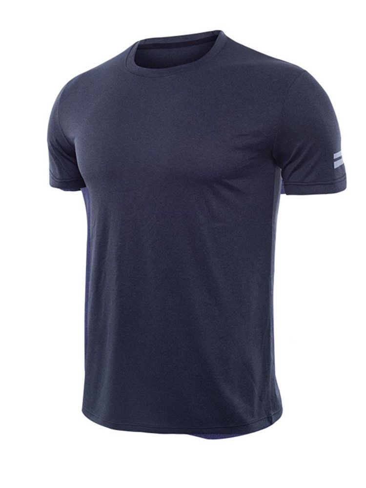 Herren Solid Quick Dry Kurzarm Gym Sport T-shirt