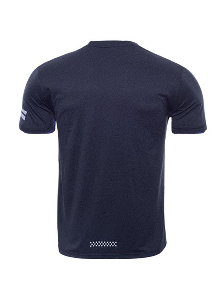 Herren Solid Quick Dry Kurzarm Gym Sport T-shirt