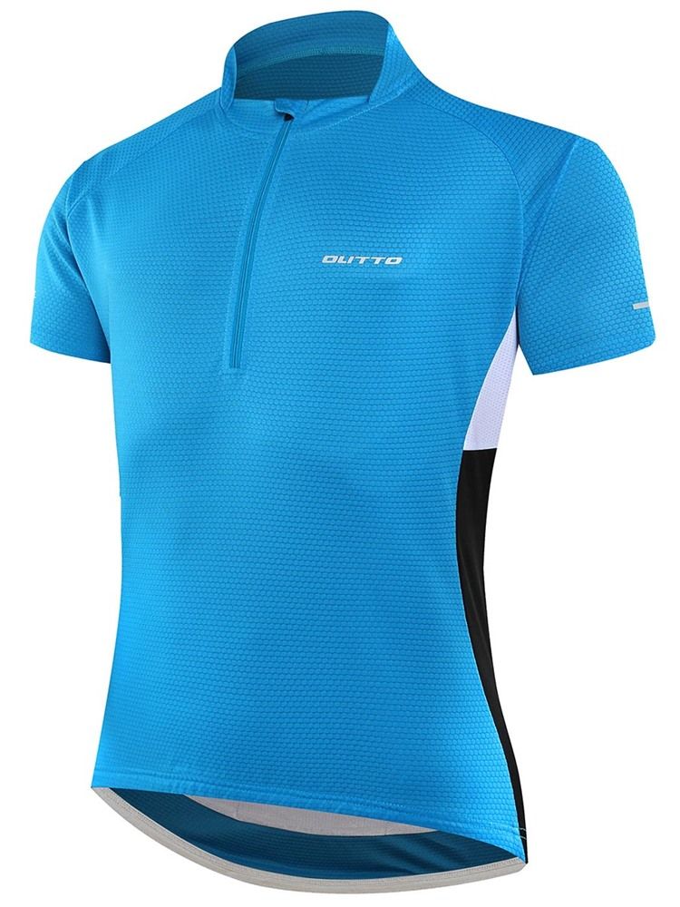 Männer Atmungsaktives Print Color Block Sportreitoberteil Top