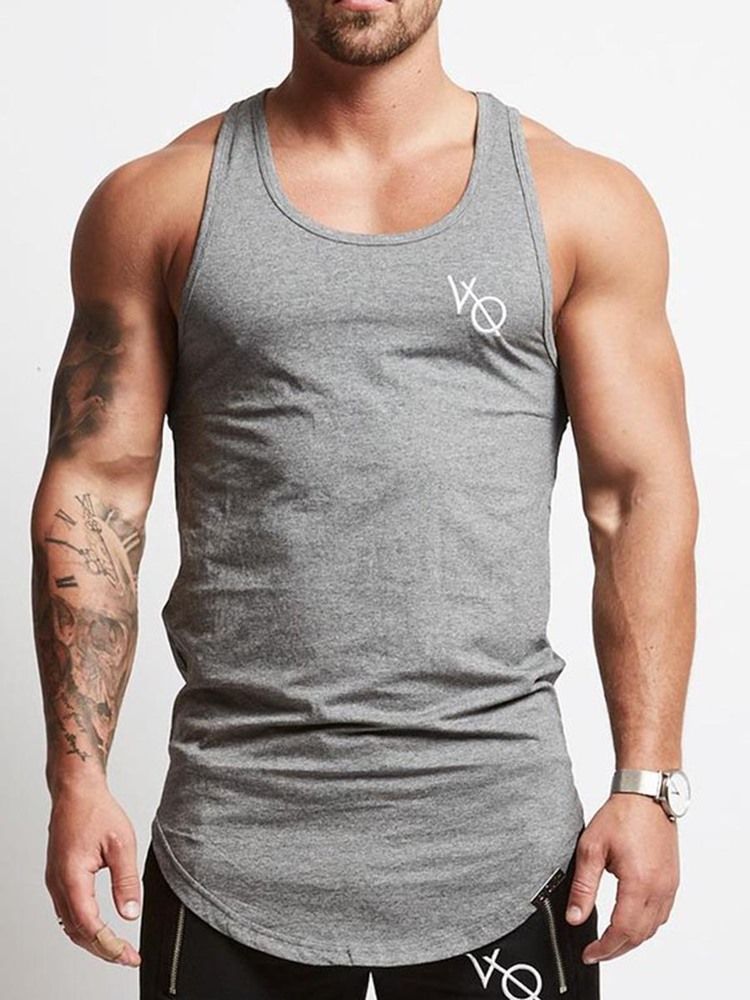 Männer Print Ärmellose Pullover Gym Sports Tanktops