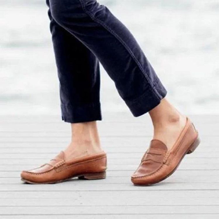 Damen Slip-on Faden Flach Mit Legeren Dünnen Schuhen