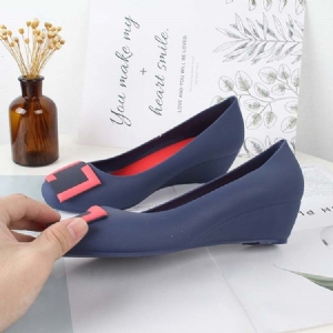 Pvc Slip-on Round Toe Keilabsatz Damen Jelly Schuhe