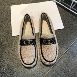 Slip-on Round Toe Casual Damen Winter Flats