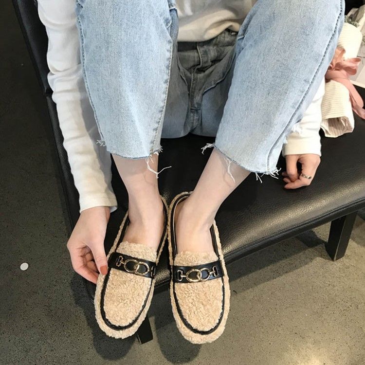 Slip-on Round Toe Casual Damen Winter Flats