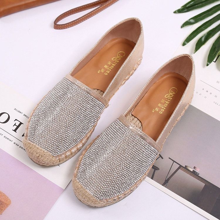 Slipper Mit Strass-blockabsatz Und Runder Zehenpartie Für Damen