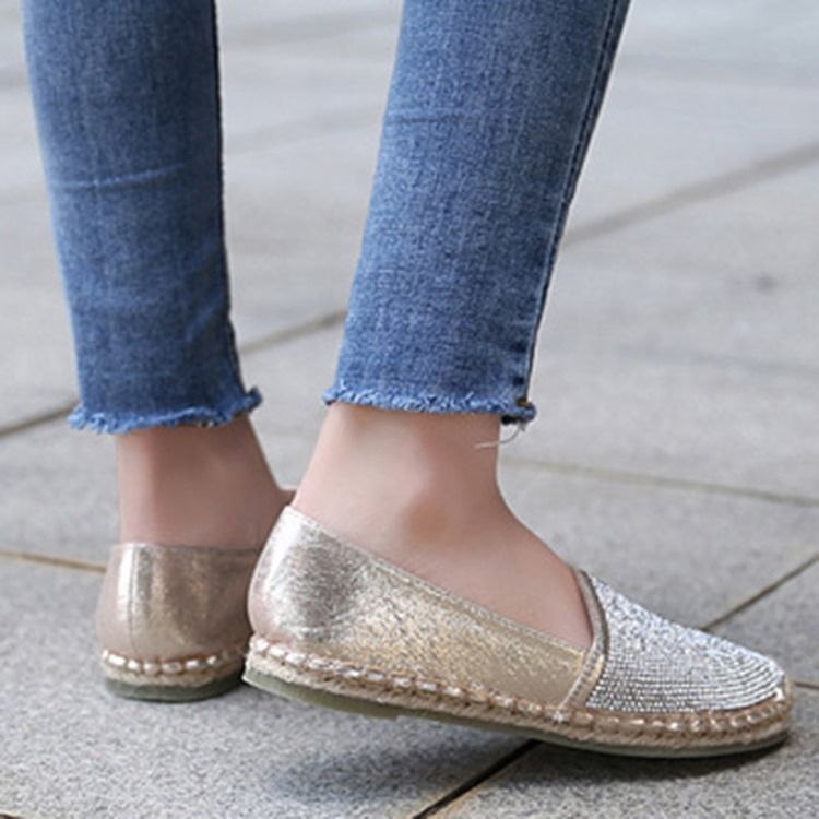 Slipper Mit Strass-blockabsatz Und Runder Zehenpartie Für Damen