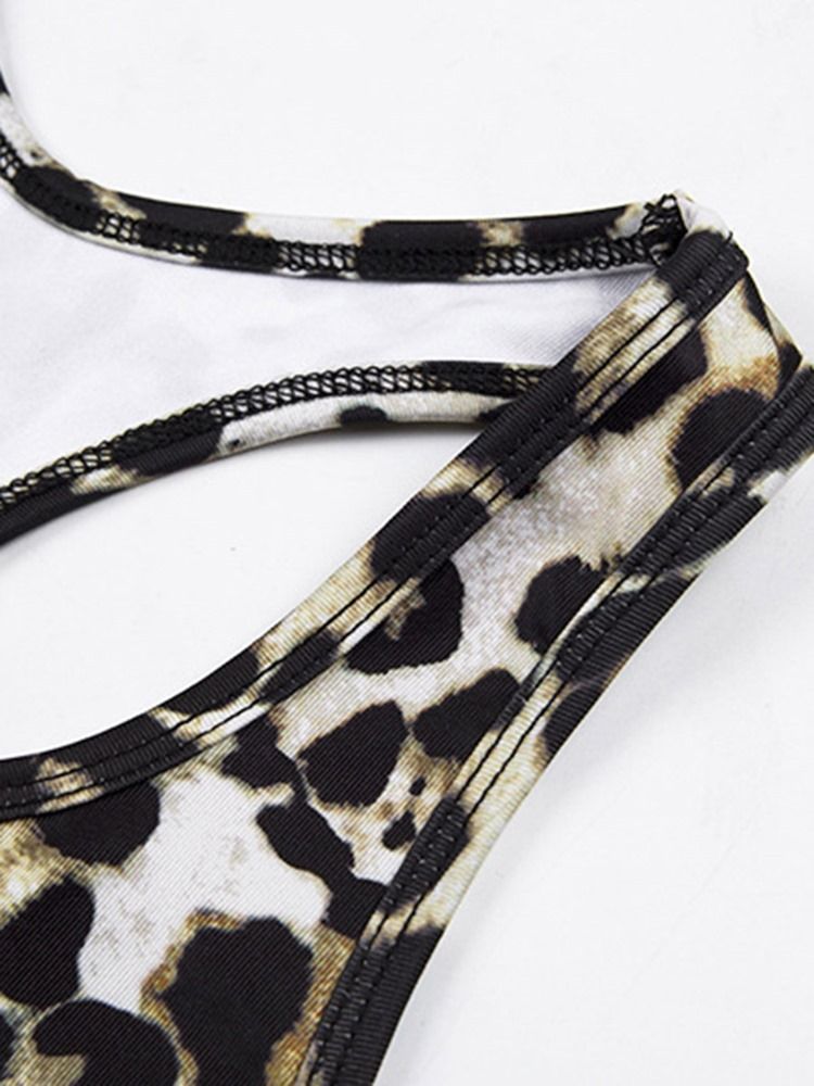 Ärmellose Kleidungssets In Voller Länge Mit Leoparden-polyester-print Für Damen