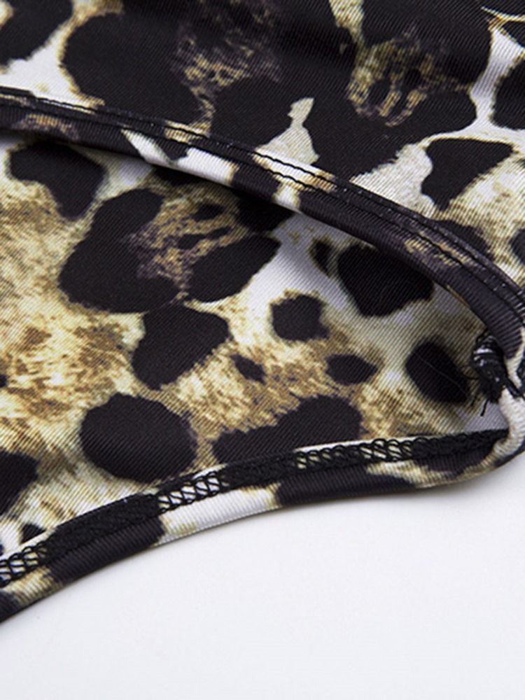 Ärmellose Kleidungssets In Voller Länge Mit Leoparden-polyester-print Für Damen