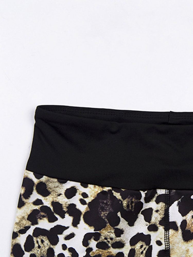 Ärmellose Kleidungssets In Voller Länge Mit Leoparden-polyester-print Für Damen