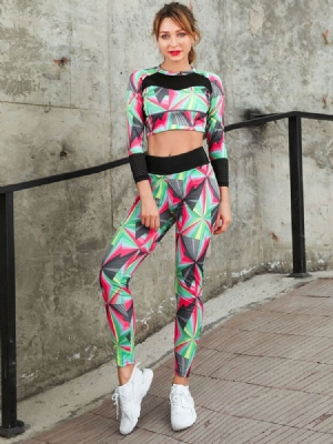 Atmungsaktives Damen-trainingsset Mit Camouflage-print