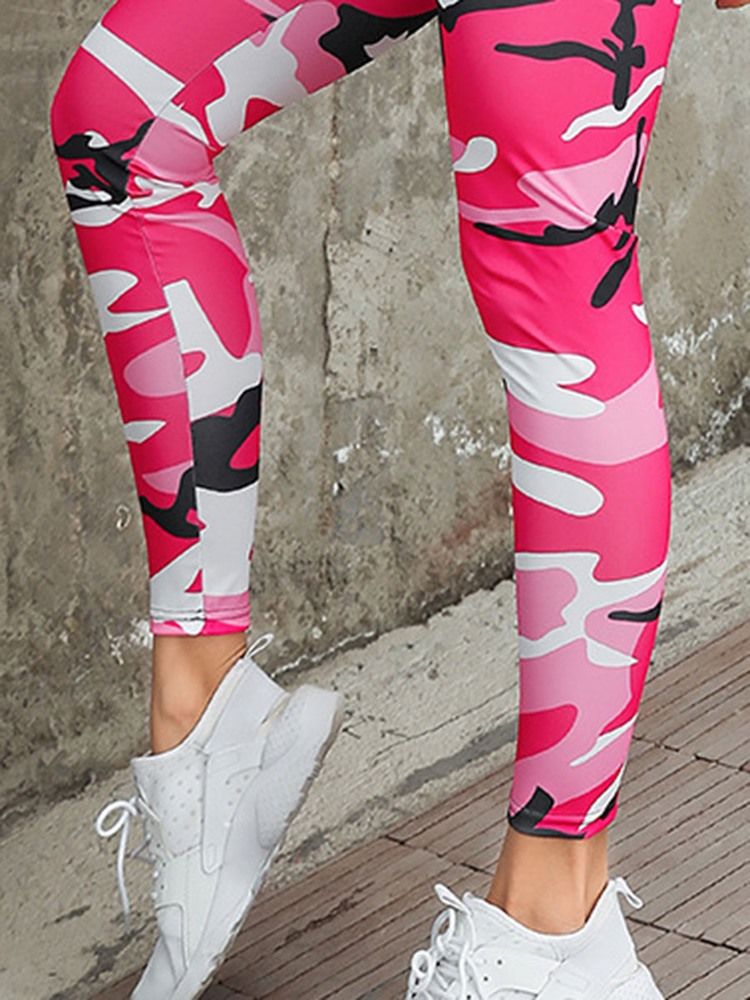 Atmungsaktives Damen-trainingsset Mit Camouflage-print