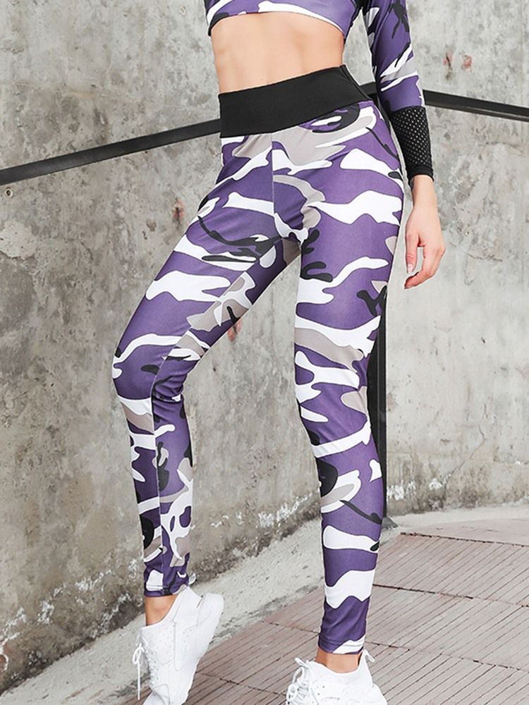 Atmungsaktives Damen-trainingsset Mit Camouflage-print