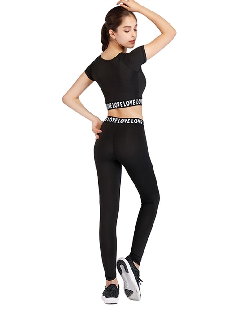 Damen Polyester Yoga Pullover Sportsets