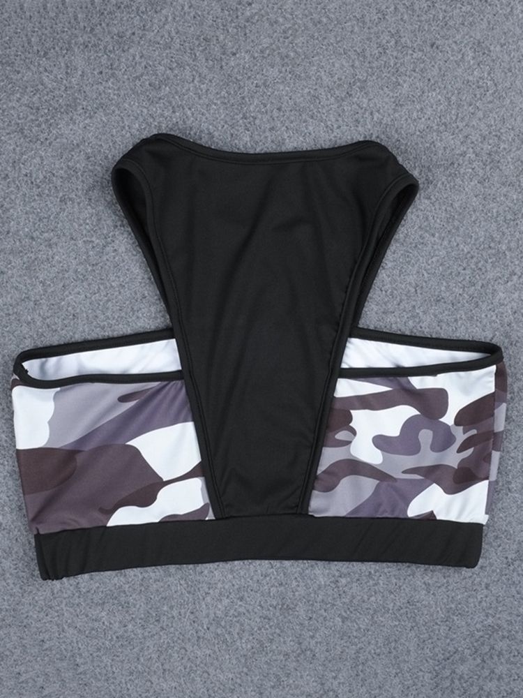 Damen Print Anti-schweiß Camouflage Pullover Yoga Sport Sets