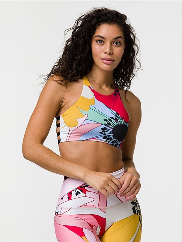 Damen-print-blumenpullover-laufsport-sets