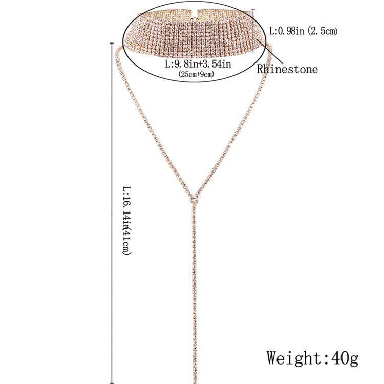 Funkelnde Chokerhalskette Mit Strasssteinen