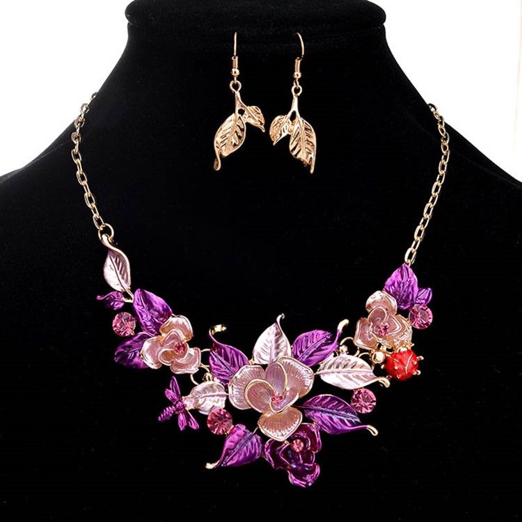 Ultra Violet Flower Schmuckset Für Damen