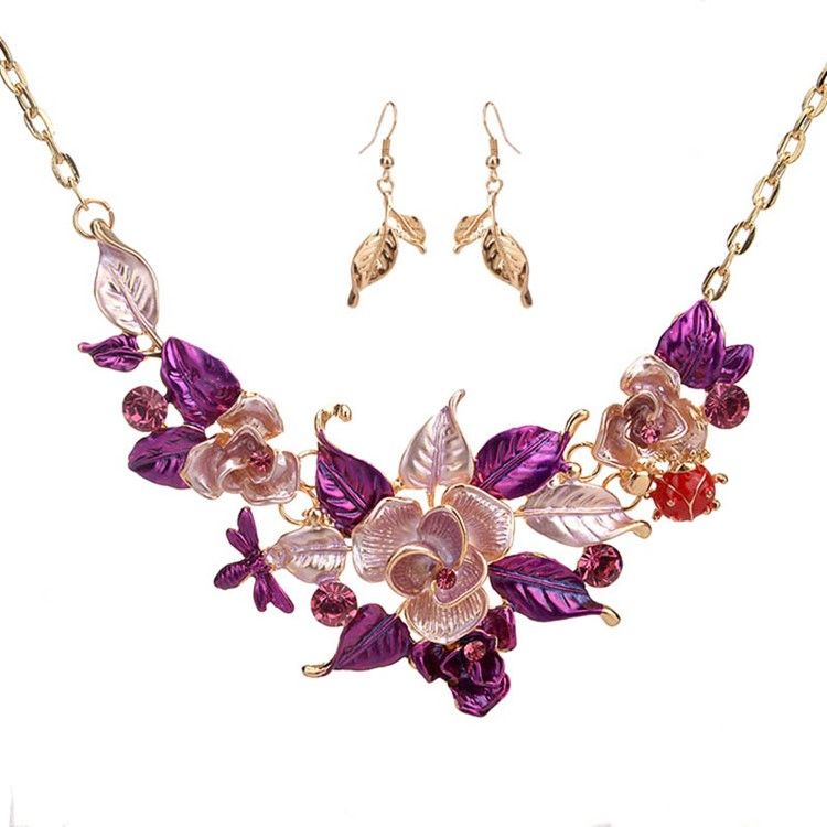 Ultra Violet Flower Schmuckset Für Damen