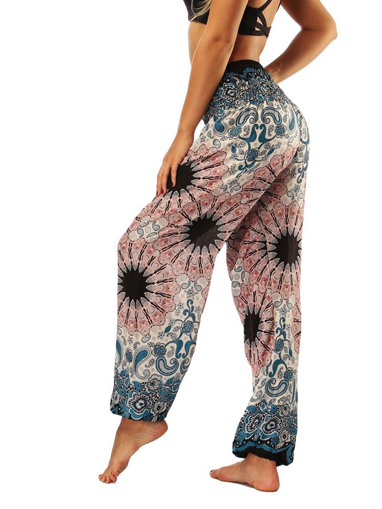 Bohemian Floral Print Yoga Haremshose Für Damen