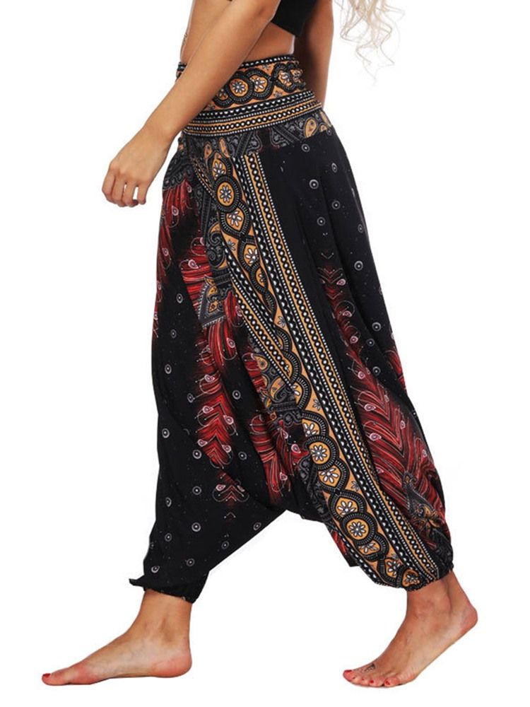 Bohemian Geometry Print Yoga Harem Jogginghose Für Damen