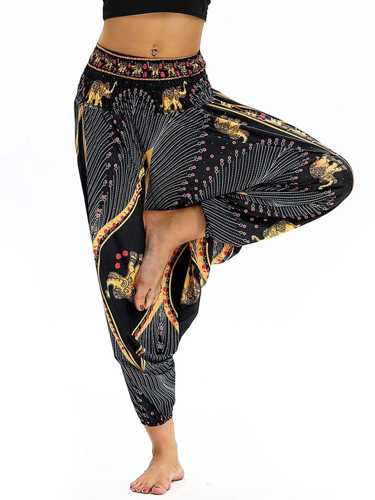 Bohemian Print Harem Yogahose Für Damen