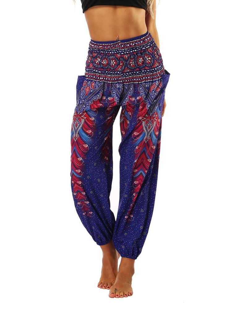 Boho Yoga Haremshose Mit Geometrischem Print Für Damen