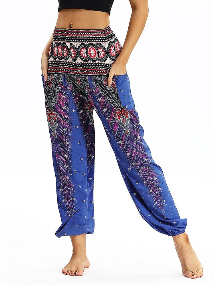 Boho Yoga Haremshose Mit Geometrischem Print Für Damenho