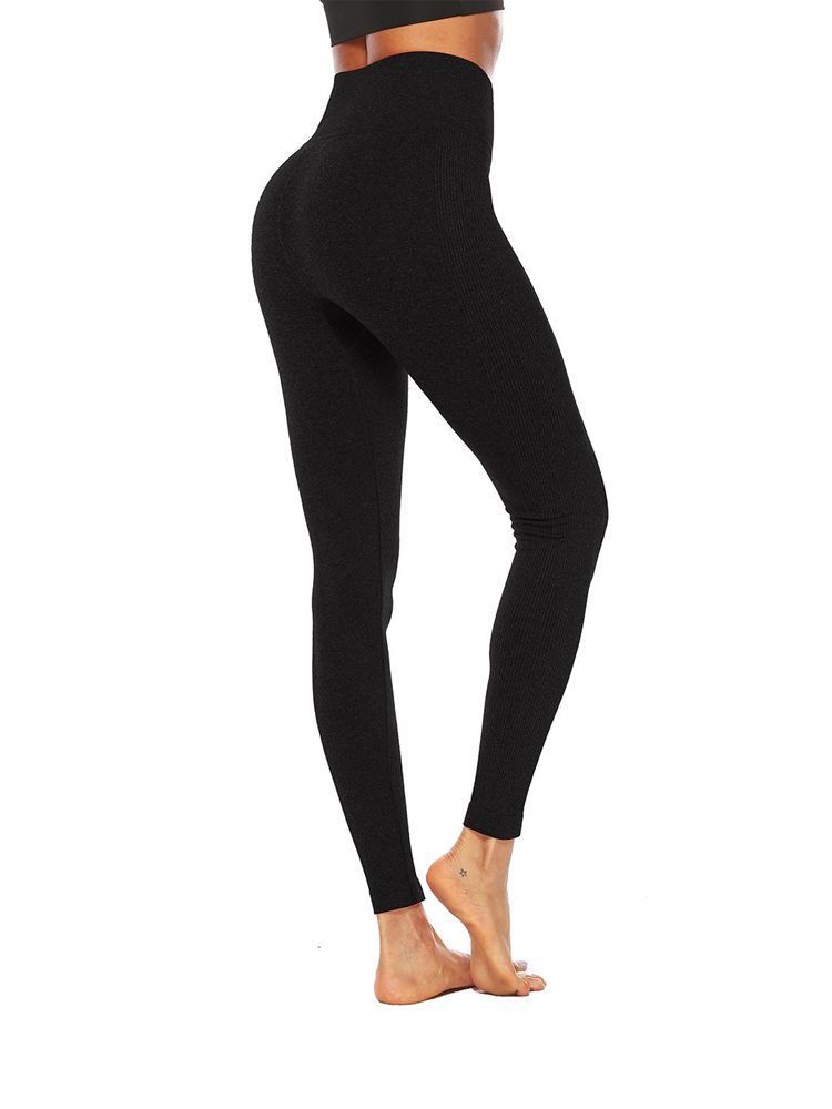 Damen Anti-schweiß Baumwollmischungen Solide Yoga Knöchellängeyogahose Hohe Taille Tiktok Leggings