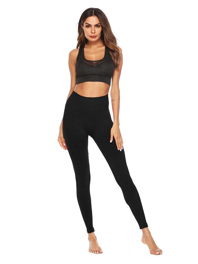 Damen Anti-schweiß Baumwollmischungen Solide Yoga Knöchellängeyogahose Hohe Taille Tiktok Leggings