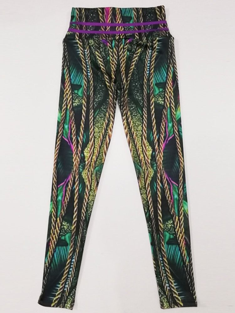 Damen Anti-schweiß Polyester Print Ganzkörper Yogahose Hohe Taille Tiktok Leggings