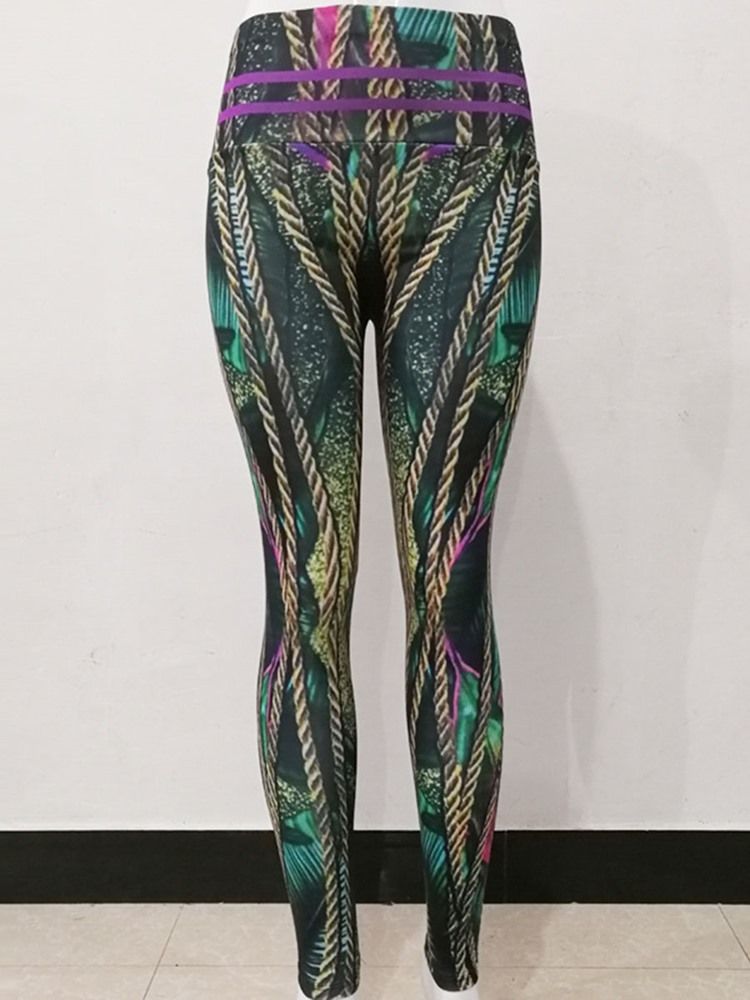 Damen Anti-schweiß Polyester Print Ganzkörper Yogahose Hohe Taille Tiktok Leggings